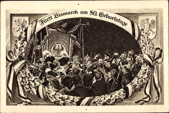 Postcard Otto von Bismarck, Duke of Lauenburg, Federal Chancellor, 80th birthday