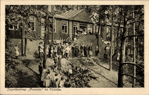 Postcard Tiefensee Werneuchen in the Barnim district, Samensee youth hostel, DJH