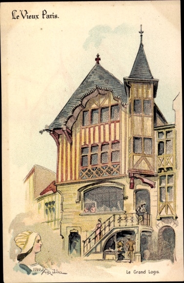 Artist Chromo-Litho Robida, Albert, Paris, and the Grand Logis