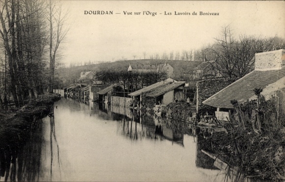 Ak Dourdan Essonne,  Blick auf l'Orge, Les Lavoirs de Boniveau