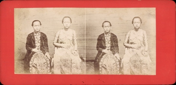 Stereo Foto Java Indonesien, Töchter des Sultans