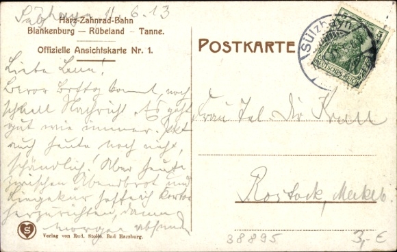 Postcard Langenstein Halberstadt in the Harz, cave dwelling