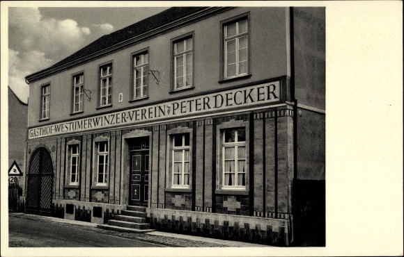 Postcard Westum Sinzig in the Ahrweiler district of Rhineland-Palatinate, wine shop and steam distillery, inn