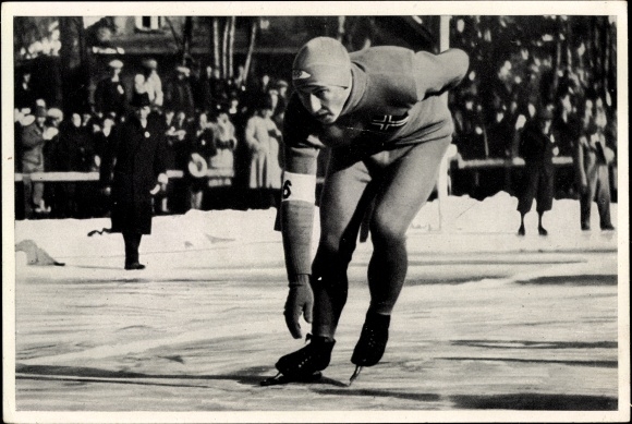Zdjęcie z kolekcji Olympia 1936, norweski łyżwiarz szybki Ivar Ballangrud, portret