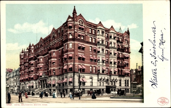 Postcard Boston Massachusetts USA, Brunswick Hotel