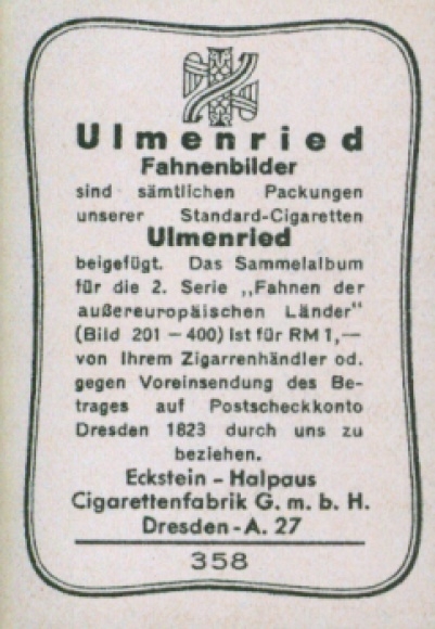 Collection picture Ulmenried flag picture No. 358, Peru, Gösch