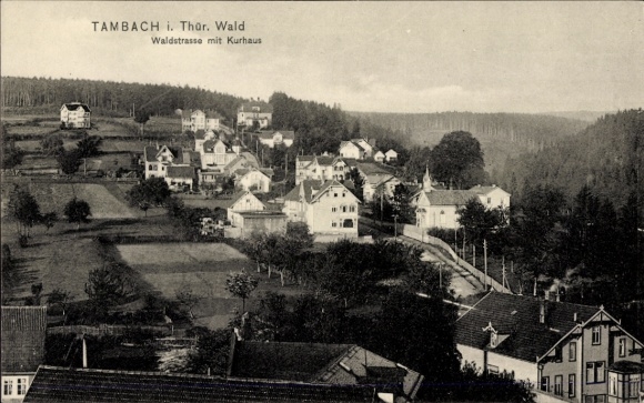 Postcard Tambach Dietharz Thuringian Forest, Waldstraße, Kurhaus