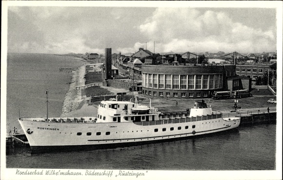 Postcard Wilhelmshaven in Lower Saxony, view of the bathing ship Rüstringen