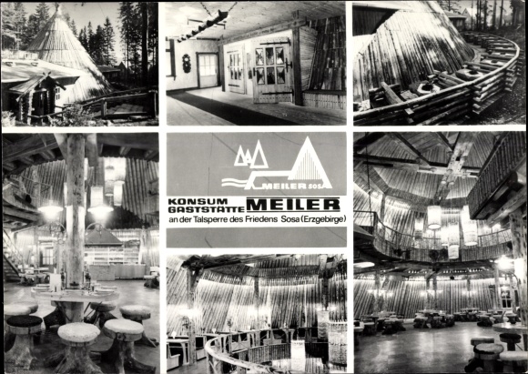 Postcard Sosa Eibenstock in the Ore Mountains, consumer restaurant Meiler