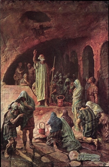 Kunstenaarskaart Mastroianni, Domenico, scène uit Quo Vadis, in het Ostrianum