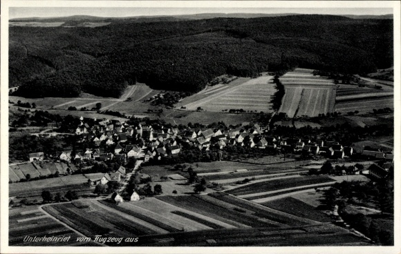 Postcard Oberheinriet Unterheinriet Untergruppenbach, aerial photograph
