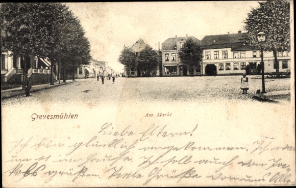 Postcard Grevesmühlen in Mecklenburg, market