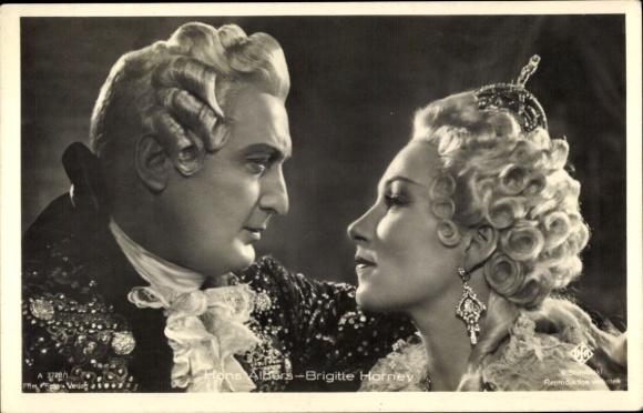 Ak Schauspieler Hans Albers, Schauspielerin Brigitte Horney, Portrait, A 3728/1