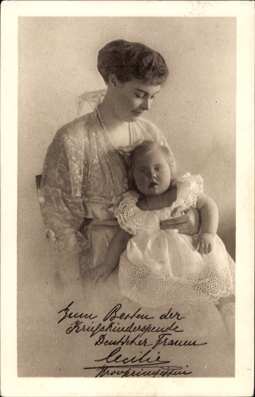 Postcard Crown Princess Cecilie of Prussia, Princess Alexandrine, War Children&#39;s Donation Day 1916