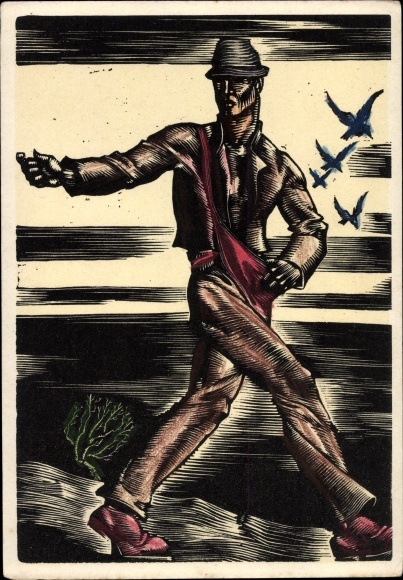 Artist Postcard zum Tobel, Hedwig, The Seasons, Spring, Sower