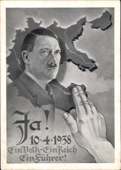 Artist PC One people, one empire, one leader, April 10th, 1938, vote, Adolf Hitler, portrait