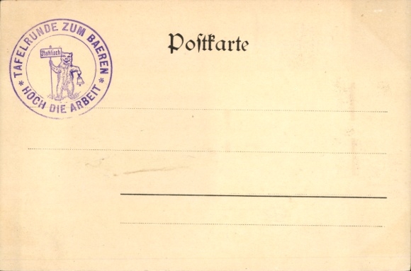 Studentika Postcard Long live the work, excavation in 2000, round table at the Baeren