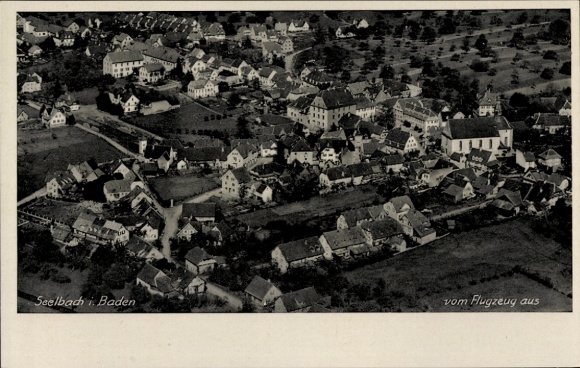 Postcard Seelbach Baden Württemberg, aerial photograph