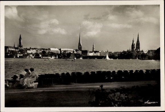 Ak Hamburg, Außenalster, Panorama