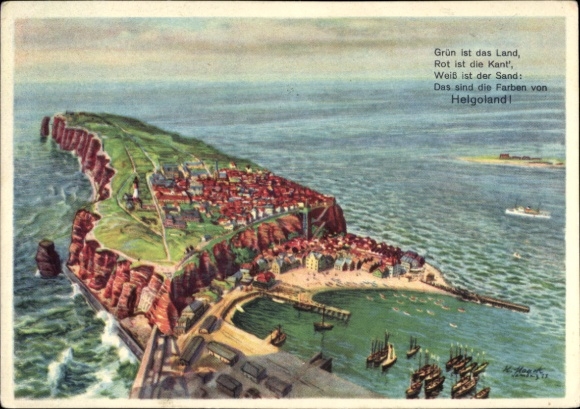 Artist PC North Sea island Heligoland, general view