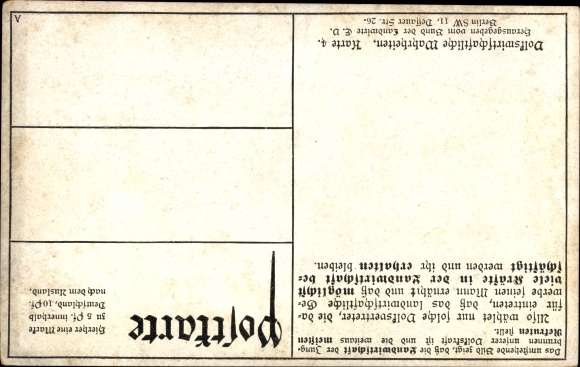 Postcard Ratio of recruits fit for the military in the big city and in the country], Berlin