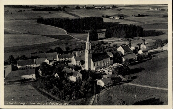 Postcard Ranoldsberg Buchbach in Upper Bavaria, aerial photograph