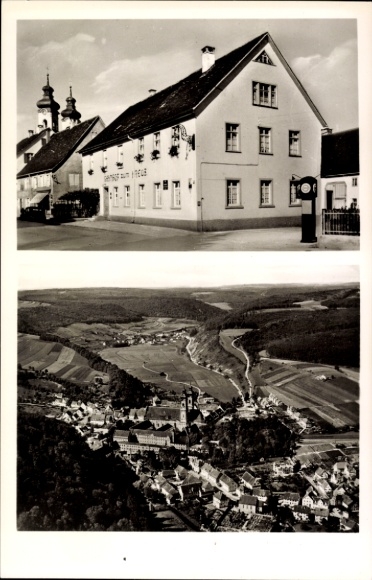 Ak Zwiefalten in Württemberg, Haus Gasthof und Pension zum Kreuz,  alte Stadtansicht, foto