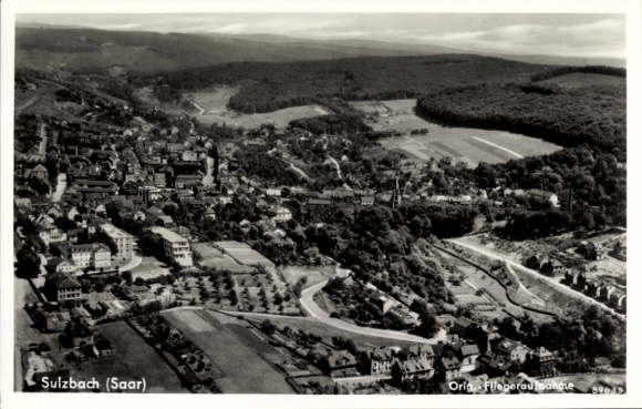KP Sulzbach w Kraju Saary, zdjęcie lotnicze, panorama miasta