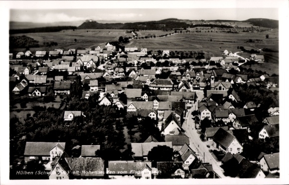 Postcard Hülben in the Swabian Alb, aerial photograph