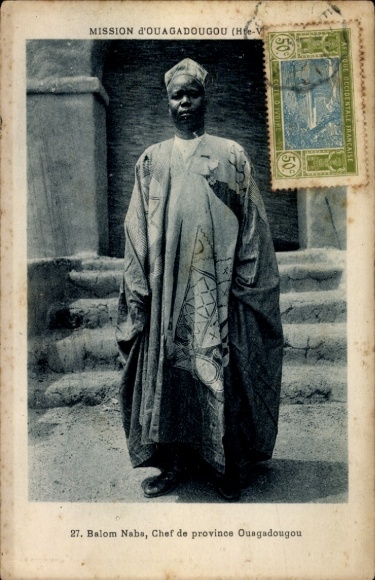 Postcard Ouagadougou Burkina Faso, Balom Naba, Chef de province Ouagadougou