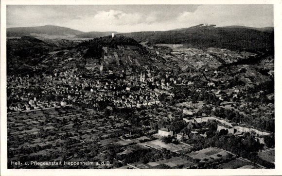 Ak Heppenheim an der Bergstraße, Fliegeraufnahme