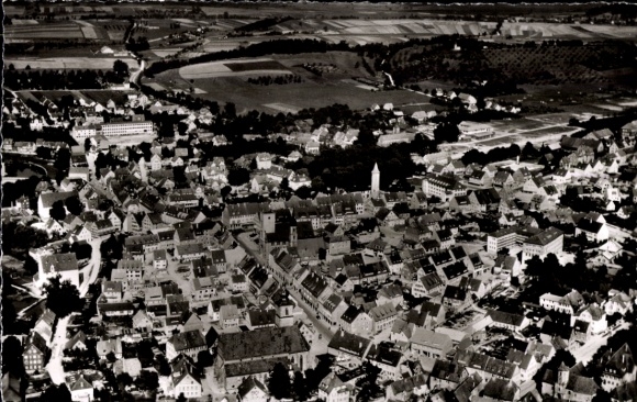 Postcard Crailsheim district Schwäbisch Halle, aerial photograph of the city