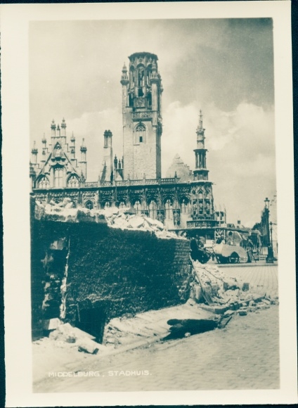 Photo Middelburg Zeeland Niederlande, City Hall, Ruine
