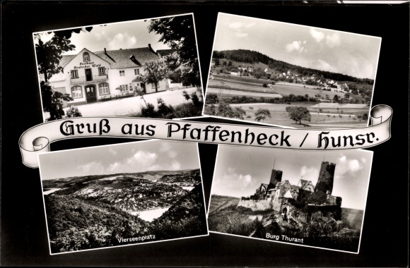 Postcard Pfaffenheck Nörtershausen in the Hunsrück, Inn Deutscher Wald, Thurant Castle