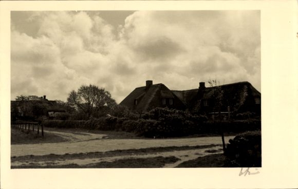 Ak Kampen auf Sylt, Landhaus, Wolken, Weg, Natur, Landschaft