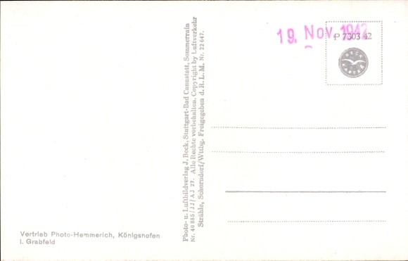 Postcard Gollmuthhausen Höchheim, aerial photograph