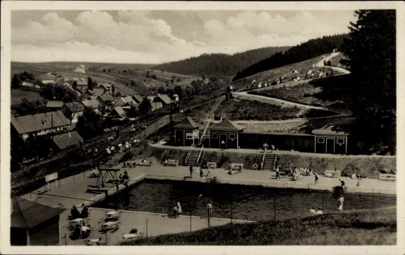 Postcard Tanne Oberharz am Brocken, Waldfreibad