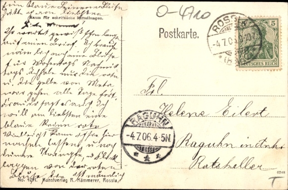 Postcard Roßla am Harz, Castle, Halle&#39;sche Strasse, Bahnhofstrasse, Kyffhäuser, Kaiser Wilhelm Monument