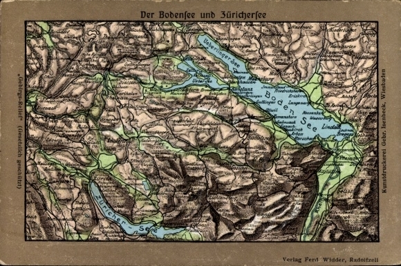 Kaarten Ak Bodensee en Meer van Zürich