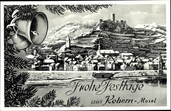 Artist PC Kobern Gondorf on the Moselle, place in winter, bells, Christmas