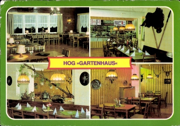 Ak Pansfelde Falkenstein Harz, HO restaurant tuinhuis, interieur, speren, das