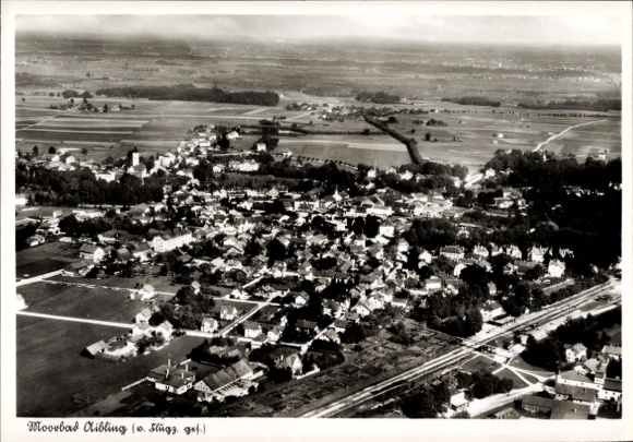 Postcard Bad Aibling in Upper Bavaria, aerial photograph