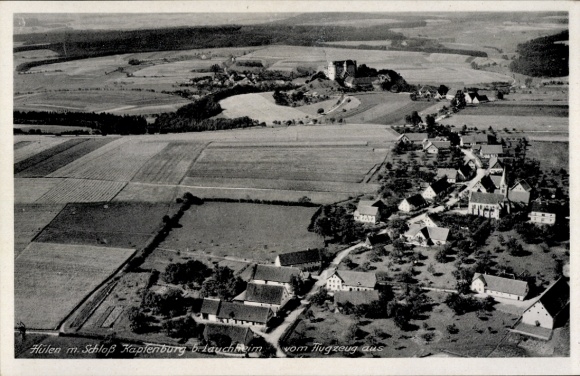 Postcard Lauchheim in the Ostalbkreis, Kapfenburg Castle, aerial photograph
