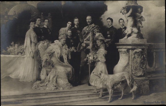 Artist PC Keller, Ferdinand, German Imperial House under Kaiser Wilhelm II., greyhound, RPH