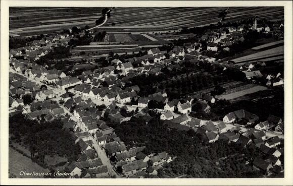 Postcard Oberhausen in Upper Bavaria, aerial photograph