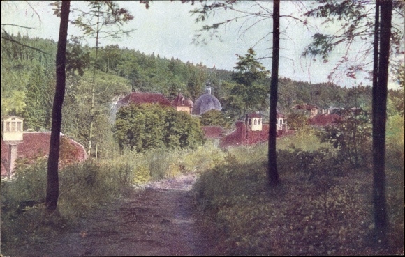 Postcard Tobelbad Steiermark, partial view with parish church