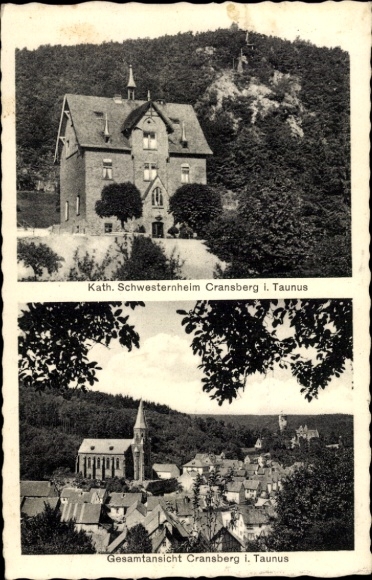 Postcard Kransberg Usingen in Taunus Hesse, general view, Catholic nurses' home
