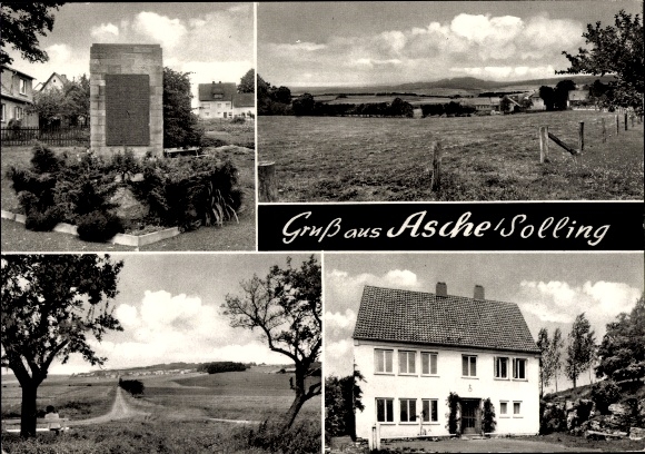 Ak Asche Fehrlingsen Hardegsen in Niedersachsen, Gruß aus  Landschaft, Gebäude, Denkmal, Straße