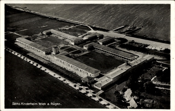 Ak Wiek op Rügen, Saksisch kindertehuis, luchtfoto