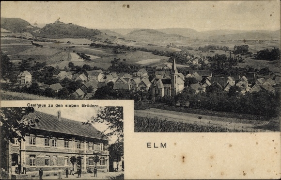 Postcard Elm Schlüchtern in Hesse, total view, inn of the seven brothers